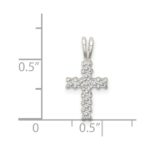 Sterling Silver Polished CZ Cross Pendant - Image 3