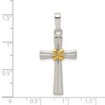 Sterling Silver & Gold-tone Polished Latin Cross Pendant - Image 3