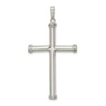 Sterling Silver Polished Hollow Cross Pendant - Image 4