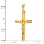 Sterling Silver Gold-tone Polished Crucifix Pendant - Image 4