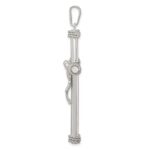 Sterling Silver Polished Textured Hollow Crucifix Pendant - Image 2