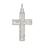 Sterling Silver Polished Squared Cross Crucifix Pendant - Image 4