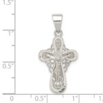 Sterling Silver Polished Small Crucifix Pendant - Image 3