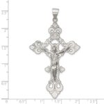 Sterling Silver Polished Large INRI Crucifix Pendant - Image 3
