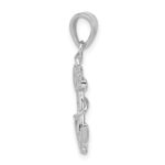 Sterling Silver Rhodium-plated CZ Anchor Pendant - Image 2