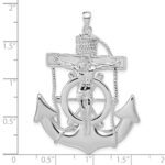 Sterling Silver Polished Mariner Cross Pendant - Image 3