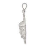 Sterling Silver Polished & Textured Jesus Head Pendant - Image 2
