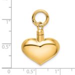 Sterling Silver Gold-tone Polished Puffy Heart Ash Holder Pendant - Image 4