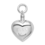 Sterling Silver Rhodium-plated Polished Heart Ash Holder Pendant - Image 7