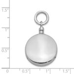 Sterling Silver Rhodium-plated Polished Round Ash Holder Pendant - Image 4