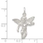 Sterling Silver Polished Full Angel Figure 3-D Pendant - Image 3