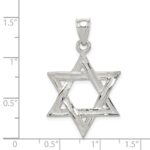 Sterling Silver Polished Star of David Pendant - Image 3