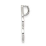 Sterling Silver Polished & Textured Letter B Initial Chain Slide - Image 2
