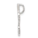 Sterling Silver Polished & Textured Letter E Initial Chain Slide - Image 2