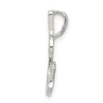 Sterling Silver Polished & Textured Letter G Initial Chain Slide - Image 2