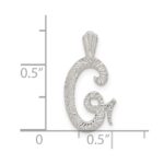 Sterling Silver Polished & Textured Letter G Initial Chain Slide - Image 4