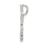 Sterling Silver Polished & Textured Letter J Initial Chain Slide - Image 2