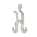 Sterling Silver Polished & Textured Letter K Initial Chain Slide - Image 3