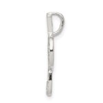 Sterling Silver Polished & Textured Letter P Initial Chain Slide - Image 2