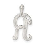 Sterling Silver Polished & Textured Letter R Initial Chain Slide - Image 3