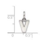 Sterling Silver Letter V Initial Charm - Image 4