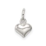 Sterling Silver Polished Puff Heart Charm - Image 3