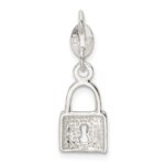 Sterling Silver Polished Lock & Key Charm - Image 3