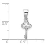 Sterling Silver Rhodium-plated Children's Key Pendant - Image 4