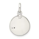 Sterling Silver Polished and Diamond-cut LOVE CZ Charm - Image 3