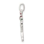 Sterling Silver Polished Enamel Christmas Stocking Pendant - Image 2