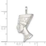 Sterling Silver Polished Nefertiti Head Pendant - Image 3