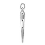 Sterling Silver Rhodium-plated Polished Italian Horn Pendant - Image 2