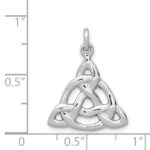 Sterling Silver Rhodium-plated Polished Celtic Symbol Pendant - Image 4