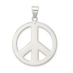 Sterling Silver Polished Peace Pendant - Image 4