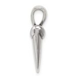 Sterling Silver Antiqued Polished Shark Tooth Pendant - Image 2