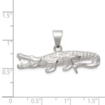 Sterling Silver Polished & Textured Crocodile Pendant - Image 3