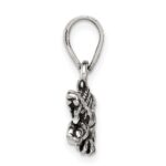 Sterling Silver Antiqued & Textured Crocodile Pendant - Image 2