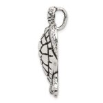 Sterling Silver Antiqued & Textured Turtle Chain Slide Pendant - Image 2