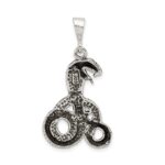 Sterling Silver Antiqued Snake Pendant - Image 4