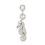 Sterling Silver Polished and Textured Seahorse Charm - Image 4