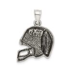 Sterling Silver Antiqued Football & Helmet Pendant - Image 4