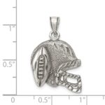 Sterling Silver Antiqued Football & Helmet Pendant - Image 3