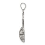 Sterling Silver Antiqued & Textured Basketball with Backboard Pendant - Image 2