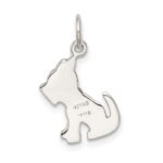 Sterling Silver Polished and Textured Dog Pendant - Image 4