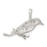 Sterling Silver Polished Perched Bird Chain Slide Pendant - Image 4