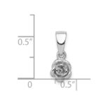 Sterling Silver Rhodium-plated Childrens Textured Rose Pendant - Image 3