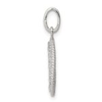 Sterling Silver Rhodium-plated Polished CZ Anchor Pendant - Image 2