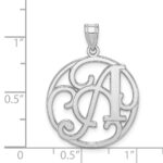 Sterling Silver Rhodium-plated Fancy Script Letter A Initial Pendant - Image 3