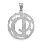 Sterling Silver Rhodium-plated Fancy Script Letter D Initial Pendant - Image 4