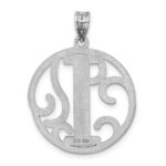 Sterling Silver Rhodium-plated Fancy Script Letter I Initial Pendant - Image 4